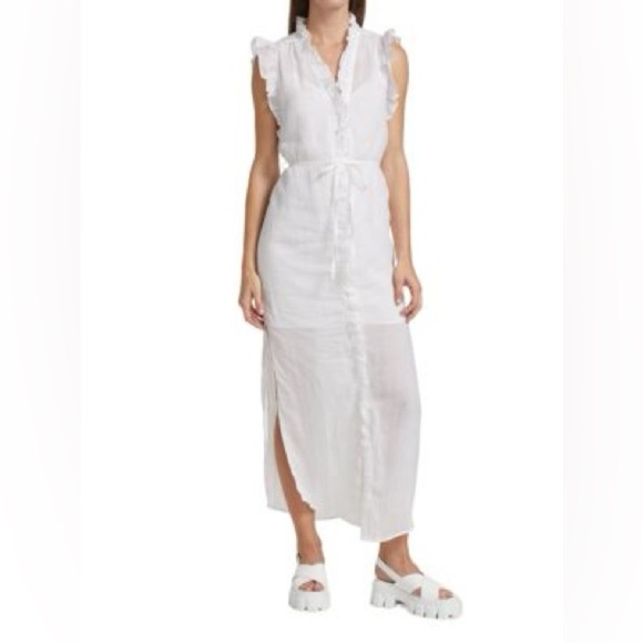 Frame Denim Dresses & Skirts - Frame White Linen Sleeveless Maxi Camisole Dress